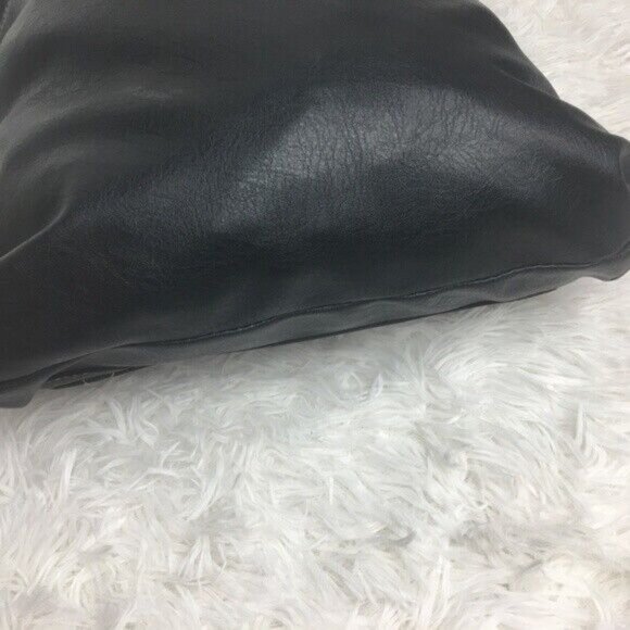 Relic Black Faux Leather Bag Purse Brown Strap Quilted Front Pockets Zip Closure - Picture 5 of 7